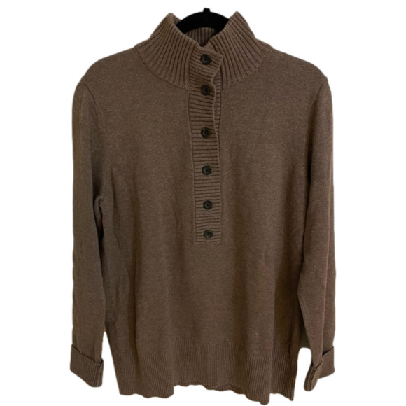 𝅺🎀 Eddie Bauer ButtonDown Pull Over Mock neck Ribbed Sweater, Size XL - Picture 3 of 7